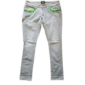 Akademiks AKDMKS Embellished Stretch Gray Jeans mens Sz 34